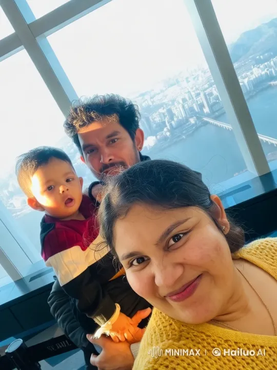 Family Love by the Window with Cityscape Background – AI Generated Video | Hailuo AI