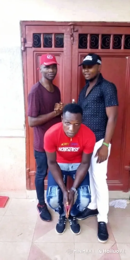 Three Men Perform Dynamic Kung Fu in Front of Door – AI Generated Video | Hailuo AI