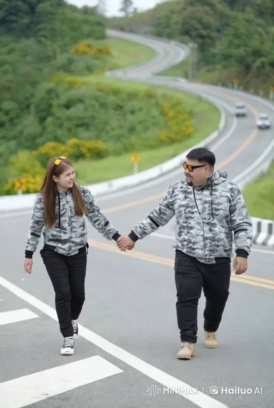 Couple Performs Impressive Martial Arts on Mountain Road – AI Generated Video | Hailuo AI