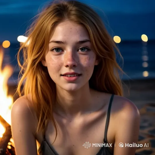 Cozy Beach Bonfire Flirtation in Live2D Animation – AI Generated Video | Hailuo AI