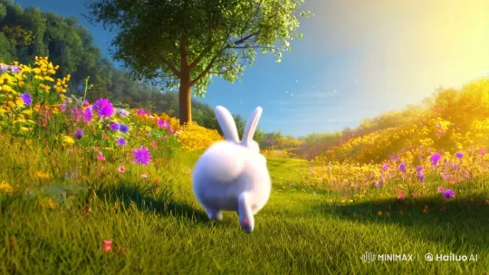 Bunny Puffy Hops Through Enchanting Meadow – AI Generated Video | Hailuo AI