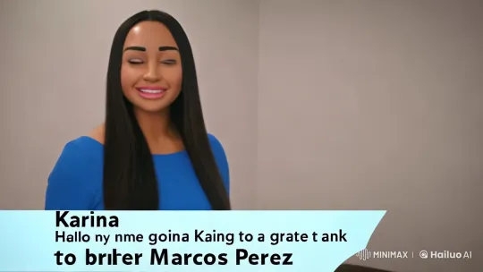 Karina Introduces Broker Marcos Perez with Warmth – AI Generated Video | Hailuo AI