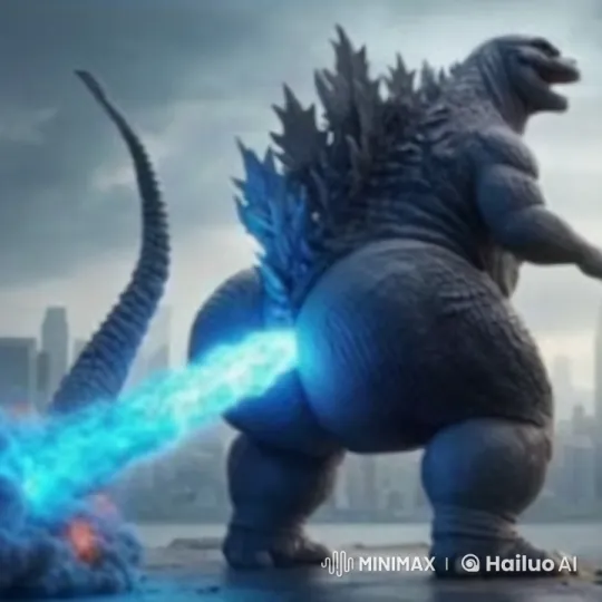 Godzilla Unleashes Rampaging Power in City Destruction – AI Generated Video | Hailuo AI