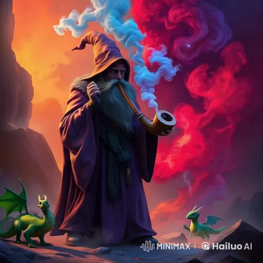 Wizard and Dragon in Magical Live2D Landscape – AI Generated Video | Hailuo AI