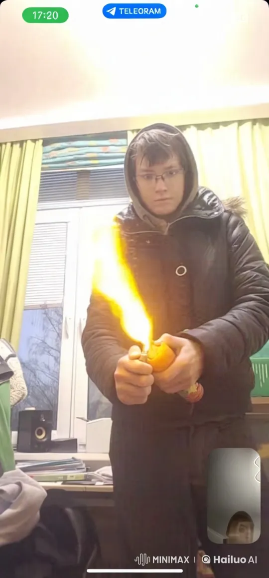 Person Defends Against Birds with Flame in Animated Scene – AI Generated Video | Hailuo AI