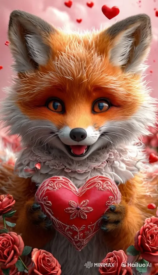 Animated Fox Shares Sweet Words in Enchanting Setting – AI Generated Video | Hailuo AI
