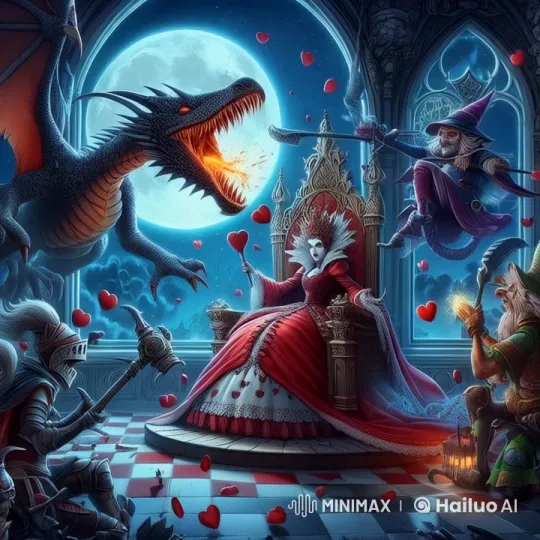 Mystical Castle Battle: Knight, Wizard vs. Dragon & Trolls – AI Generated Video | Hailuo AI