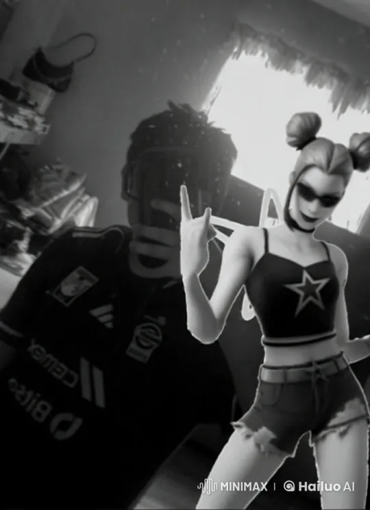 Live2D Animation: Girl with Twin Buns Poses and Adjusts Hair – AI Generated Video | Hailuo AI