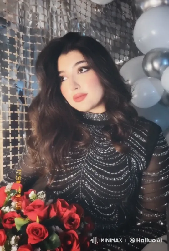 Live2D Animated Woman with Roses in Festive Setting – AI Generated Video | Hailuo AI