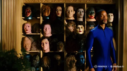 Will Smith Unmasks as Jennifer Aniston in Surreal Transformation Scene – AI Generated Video | Hailuo AI