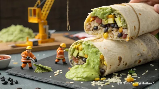 Giant Burrito Construction Scene with Live2D Animation – AI Generated Video | Hailuo AI