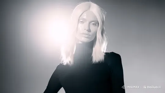 Fashion Editorial: Platinum Model Commands Sophisticated Glamour – AI Generated Video | Hailuo AI