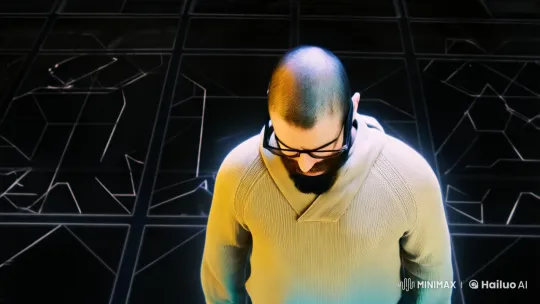 Divine Ascension: Bearded Man Transcends in Celestial Light – AI Generated Video | Hailuo AI