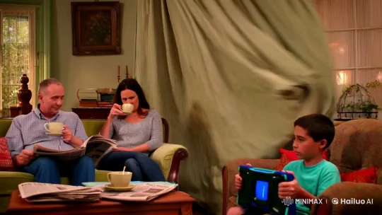 Ghostly Pranks Ignored in Cozy Vintage Living Room – AI Generated Video | Hailuo AI