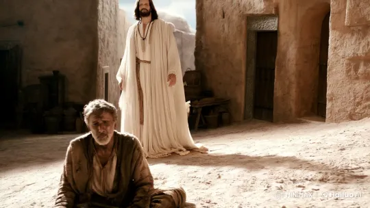 Jesus Heals Blind Man in Aesthetic Film Scene – AI Generated Video | Hailuo AI