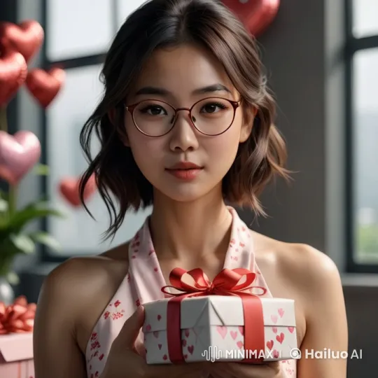 Girl Gifts Chocolate Box to Boyfriend in Romantic Setting – AI Generated Video | Hailuo AI