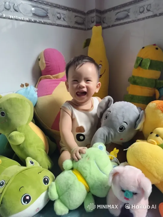 Baby Plays Energetically with Plush Toys – AI Generated Video | Hailuo AI