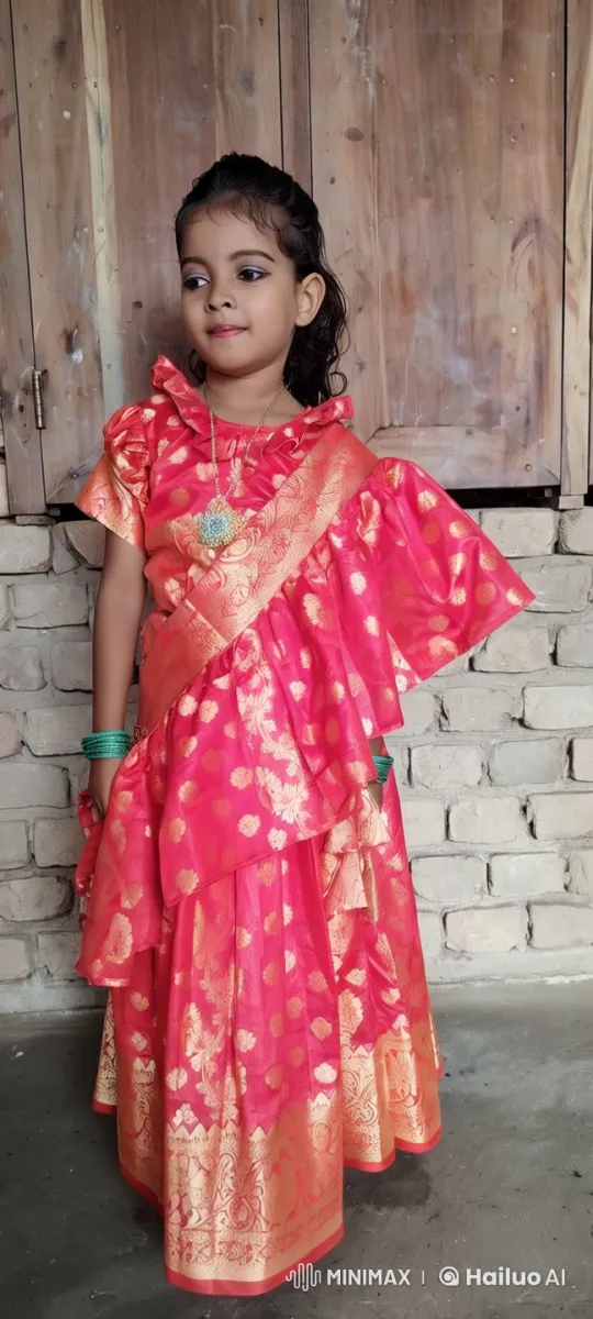 Young Girl in Pink and Gold Moves Gracefully in Live2D Animation – AI Generated Video | Hailuo AI