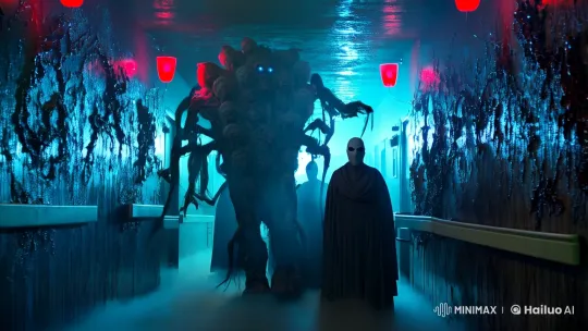 Hospital Corridor: Nightmare Creature in Distorted Whisper – AI Generated Video | Hailuo AI