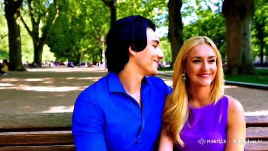 Aesthetic Charm: Couple's Intimate Moment in Public Garden – AI Generated Video | Hailuo AI