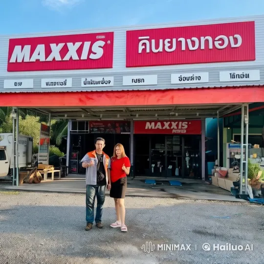 Live2D Martial Arts Fight in Front of Tire Shop – AI Generated Video | Hailuo AI