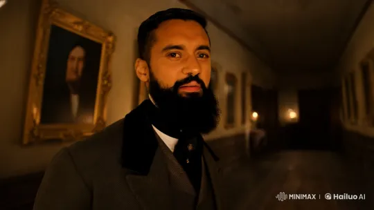 Man in Suit Explores Haunted Mansion, Faces Mysterious Darkness – AI Generated Video | Hailuo AI