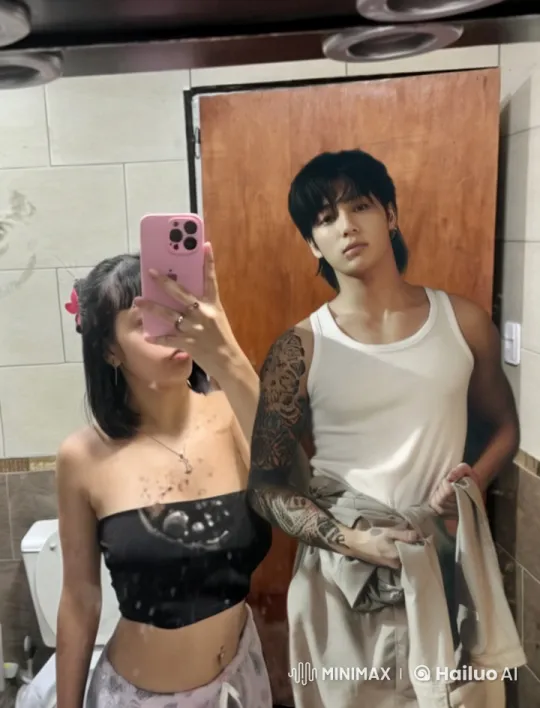 Intimate Bathroom Selfie with a Kiss – AI Generated Video | Hailuo AI