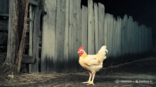 Surreal Transformation: Chicken to Dancer in Rustic Setting – AI Generated Video | Hailuo AI