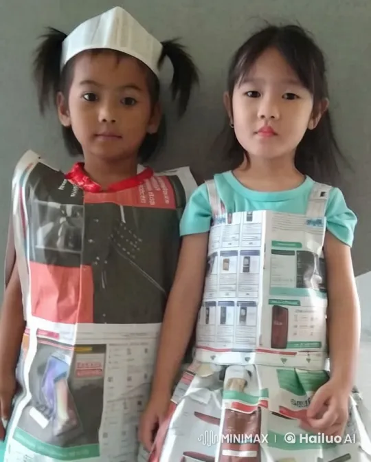 Children's Kung Fu Play in Newspaper Costumes – AI Generated Video | Hailuo AI