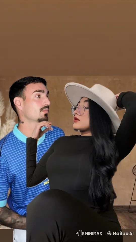 Passionate Kiss Between Tattooed Man and Woman in Live2D Animation – AI Generated Video | Hailuo AI
