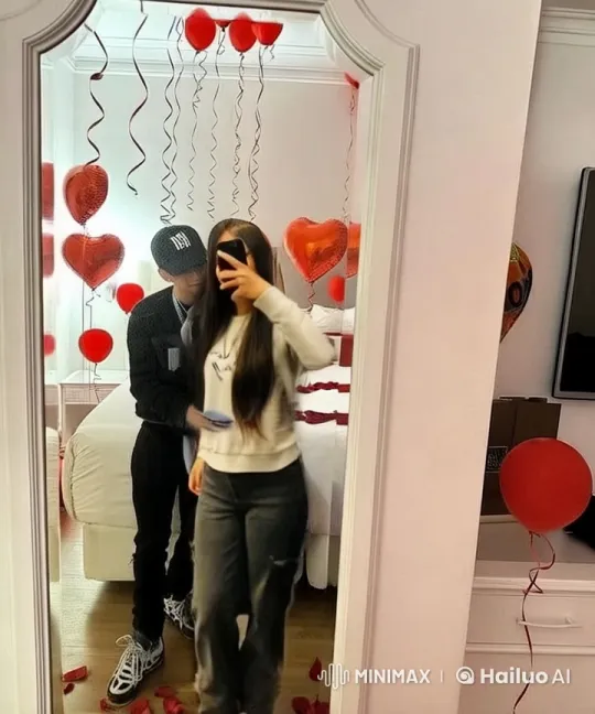 Romantic Mirror Scene with Kiss in Live2D Animation – AI Generated Video | Hailuo AI