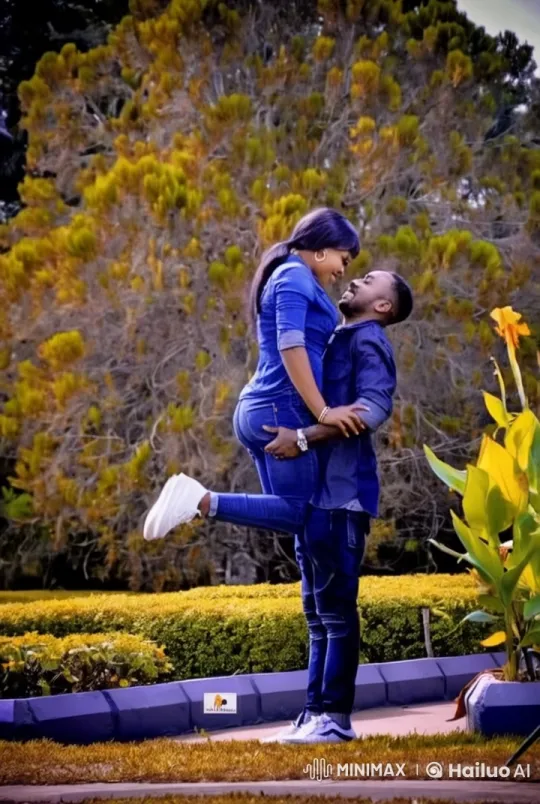 Romantic Couple Engages in Playful Kung Fu in Lush Garden Setting – AI Generated Video | Hailuo AI