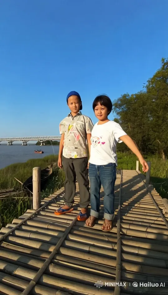 Children Practicing Kung Fu on Bamboo Pathway – AI Generated Video | Hailuo AI