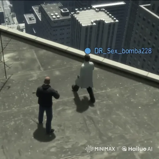 Tense Rooftop Encounter of Two Characters – AI Generated Video | Hailuo AI