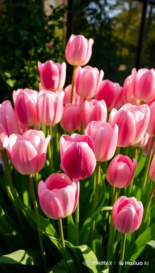 4K Live2D Video: Swaying Pink Tulips in Slow Motion – AI Generated Video | Hailuo AI