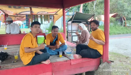 Group Enjoys Playful Kungfu Display Under Red Shelter – AI Generated Video | Hailuo AI