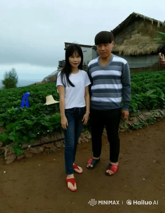 Young Couple Shares Affectionate Moment in Rural Setting – AI Generated Video | Hailuo AI