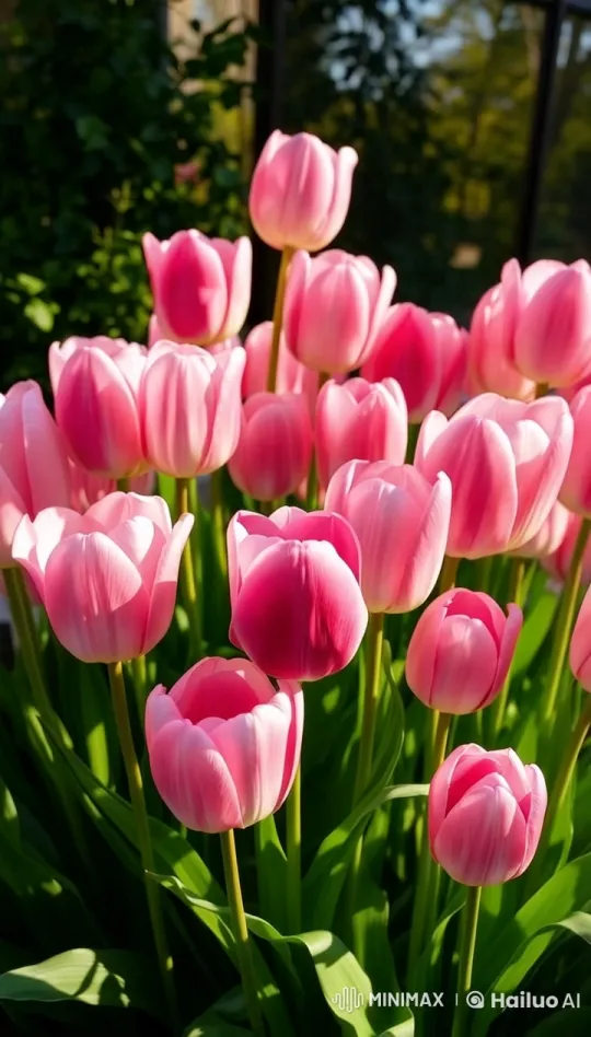 Mesmerizing Pink Tulips in Gentle Breeze - 4K Live2D – AI Generated Video | Hailuo AI