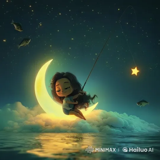 Enchanted Moonlit Fishing with Starry Swings – AI Generated Video | Hailuo AI