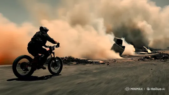 Bike Ride Through Chaos: Hyper-Speed POV – AI Generated Video | Hailuo AI