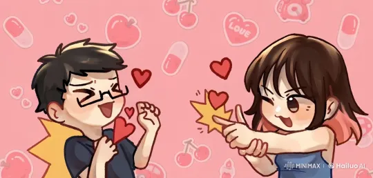 Romantic Animation: Girl Shoots Hearts at Blushing Boy – AI Generated Video | Hailuo AI
