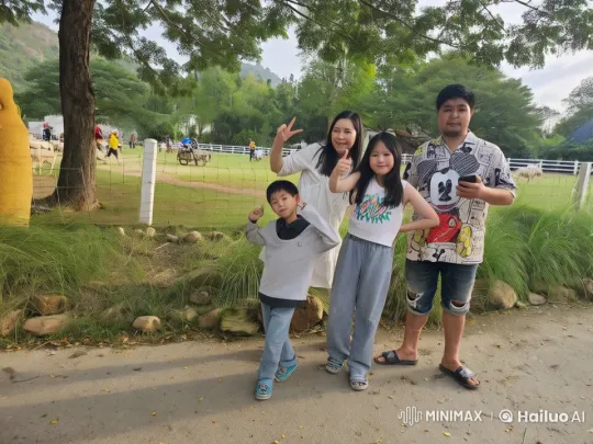 Family Demonstrates Martial Arts in Peaceful Park Setting – AI Generated Video | Hailuo AI