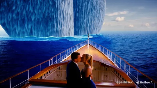 Titanic: DiCaprio and Winslet Kiss Amidst Parted Sea and Sky – AI Generated Video | Hailuo AI
