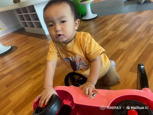Toddler Performs Impressive Kungfu Moves on Wooden Floor – AI Generated Video | Hailuo AI