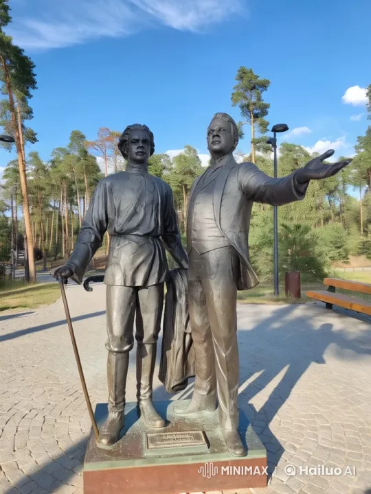Animated Statues Come Alive, Stroll Through Serene Park – AI Generated Video | Hailuo AI