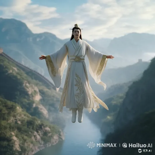 Live2D Animation: Character Soars Over Changing Landscapes – AI Generated Video | Hailuo AI