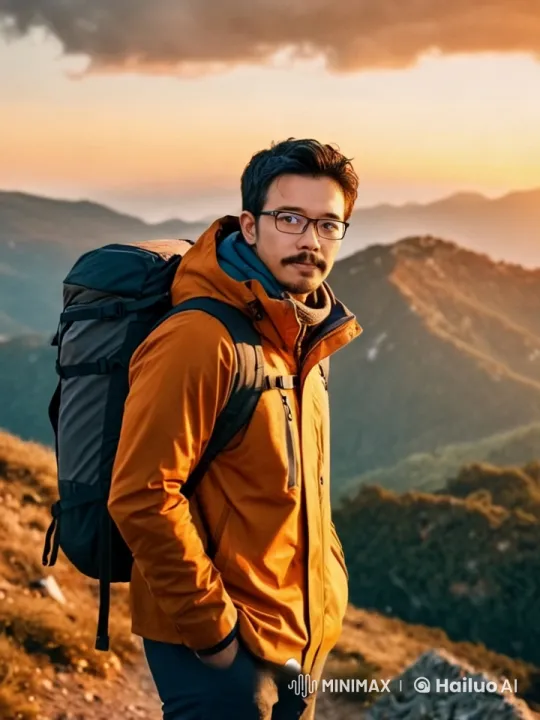 Orange Jacket Guy: From Mountain Trail to Studio in Live2D – AI Generated Video | Hailuo AI
