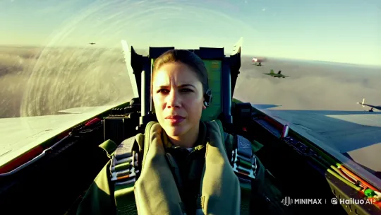 Pilot's Perspective: Intense Aerial Dogfight in Fighter Jet – AI Generated Video | Hailuo AI
