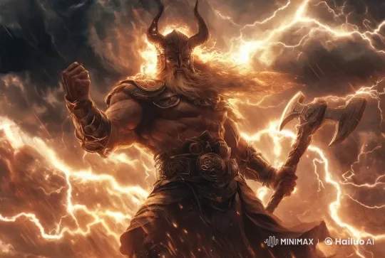 Viking Warrior in Stormy Epic Metal Scene – AI Generated Video | Hailuo AI