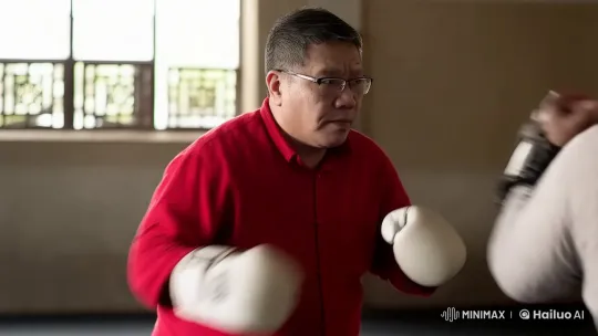 Martial Arts Showdown in a Dimly Lit Dojo – AI Generated Video | Hailuo AI